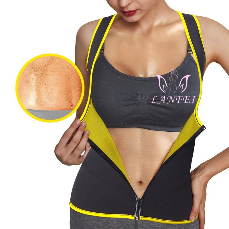 Women Slim Sweat Sauna Vest Body Shapers Fitness Belly Reduce Tummy Control Shirt Shaper Fajas Waist Trainer Corset Tops