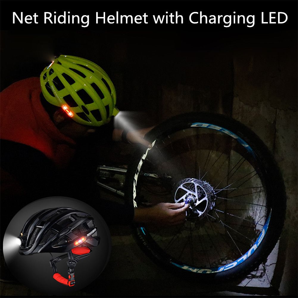 Net Riding Helmet Safety Hat with Charging LED for Mountain Bike ycle Eextreme Sport