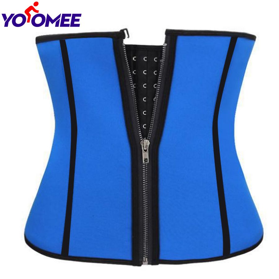 Yoomee Women Latex Waist Trainer Corset Zipper Underbust Cincher Belt Weight Loss Body Shaper