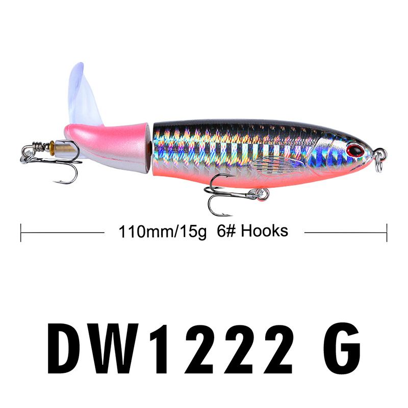 Eye Rotating ail opwater Bass Fishing Lure Fish Bait Hooks 15G 11CM