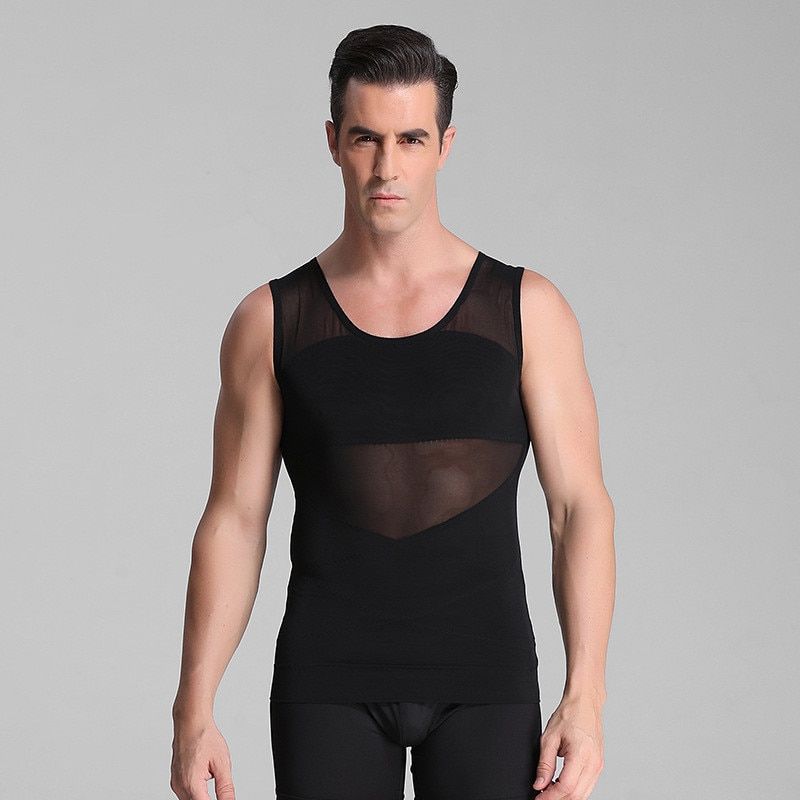 Gynecomastia Chest Shaper For Man Boobs Flatten Zipper Corsets Belly Control Shapers Tops Waist Slimming Vest Shapewear