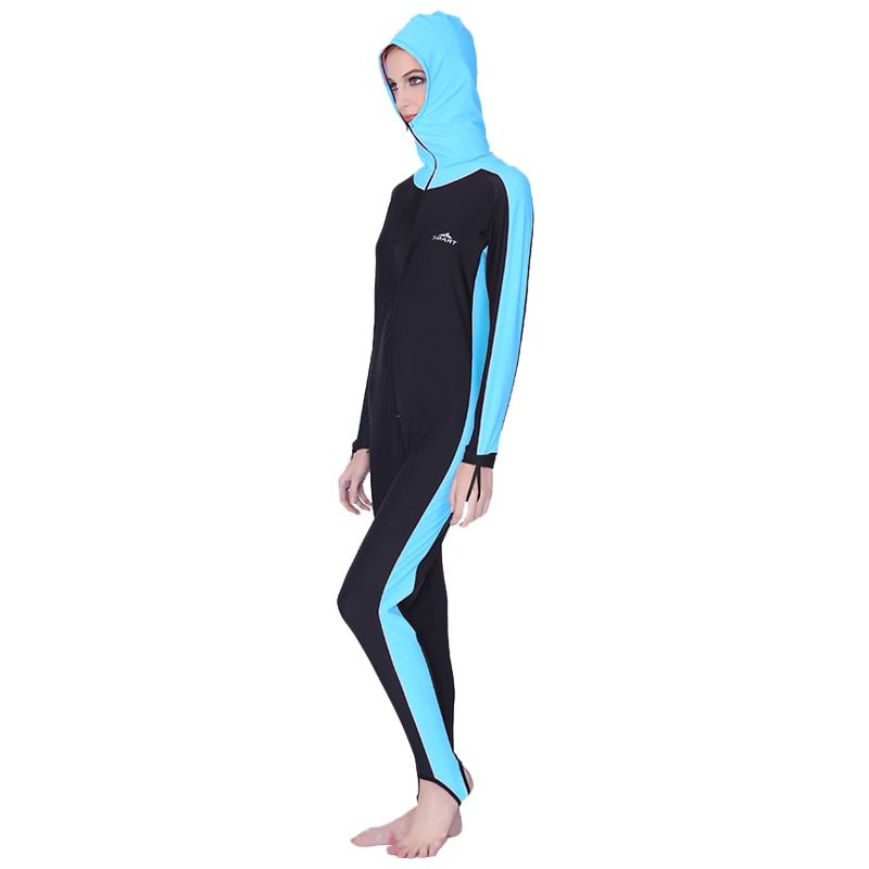 SBART UPF 50+ Lycra One Piece Swimsuit Rash Guard long sleeve with hood Diving Suit anti UV surf Men Women swimwear Sun Protect
