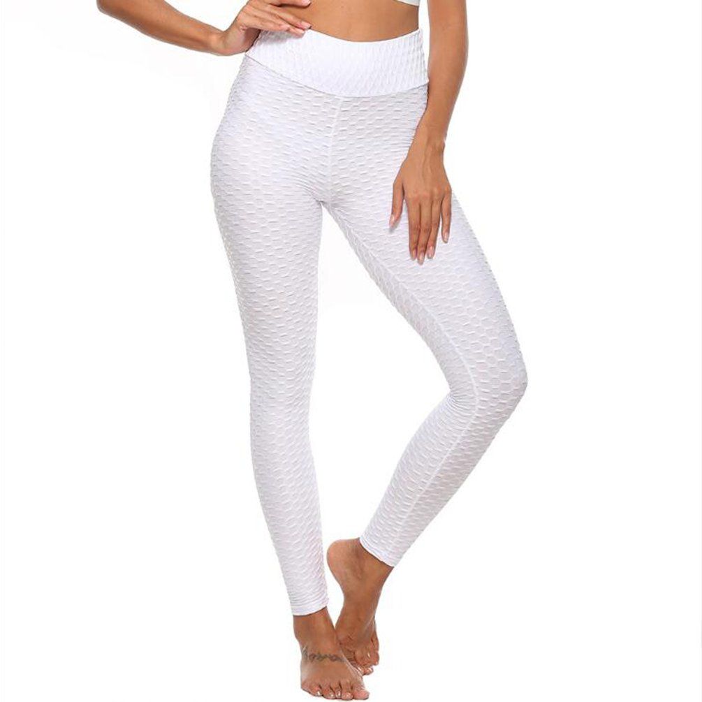 Sport Leggings Women Gym High Waist Push Up Yoga Pants Jacquard Fitness