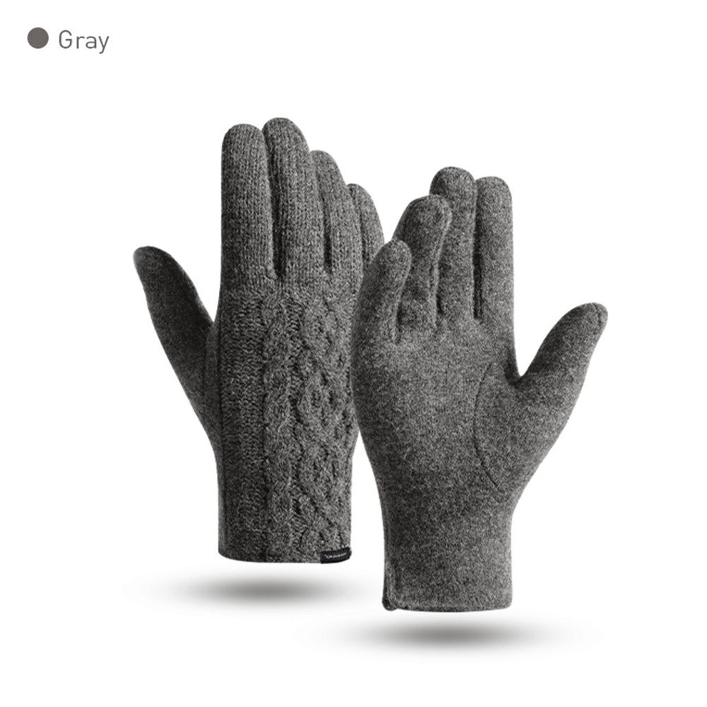 1 Pair Of Outdoor Riding Windproof Knitted loves ouch Screen Wool Solid  loves