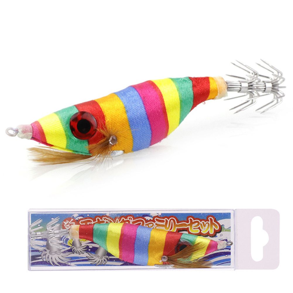 Yfashion 12pcs/set Wooden  Shrimp  Bait Artificial Fishing Lure Shrimp With Storage Box