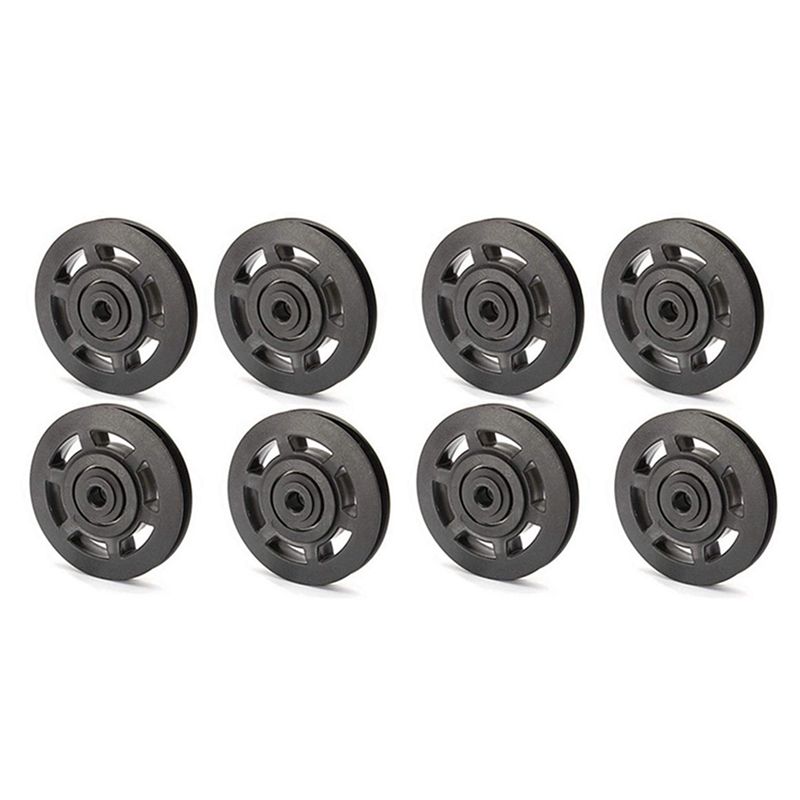 8Pcs 95mm Black Bearing Pulley Wheel Cable Gym Equipment Part Wearproof