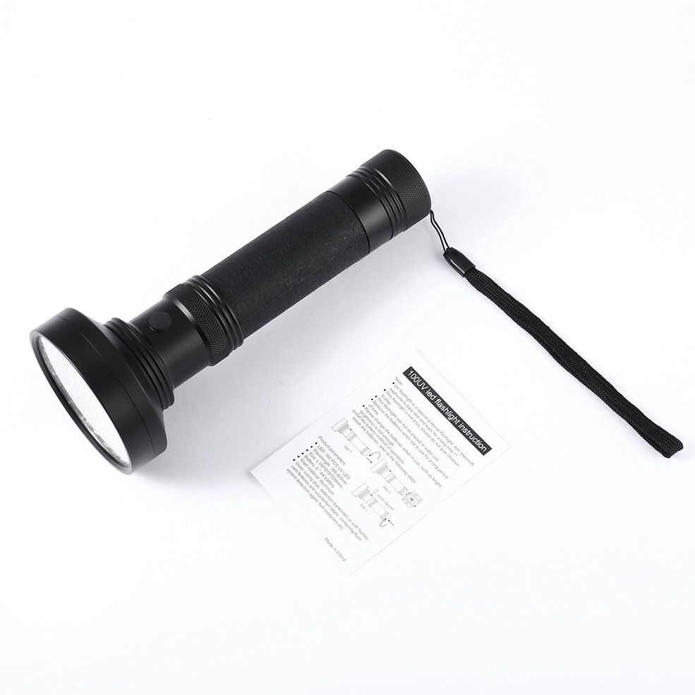 ICOCO 100 LED Aluminum UV Pet Urine Stains Detector Head Lice Revealer Torch-100LED