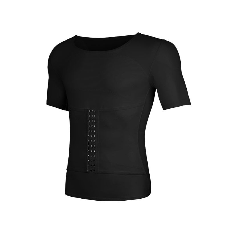 Men's Shaper T Shirt For Fitness Men Corset Bodybuilding Tops with Adjustable Waistband Tummy Control Belt Clothes