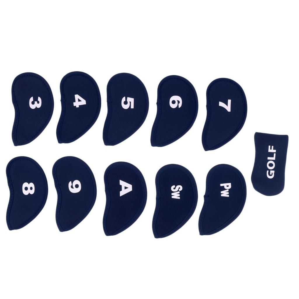 10pcs Neoprene Golf Iron Head Covers+1 Pcs Golf Putter Headcovers Set Red