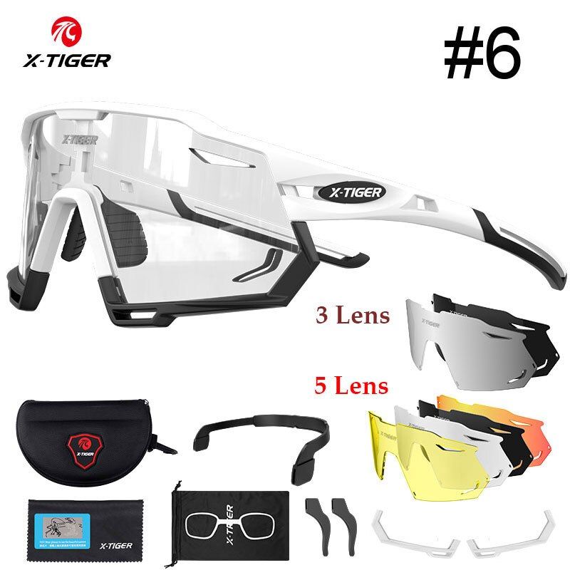 X-TIGER Cycling Glasses Photochromic Sports Sunglasses UV400 Anti Glare Lightweight Bicycle Glasses Men's Women Cycling Eyewear