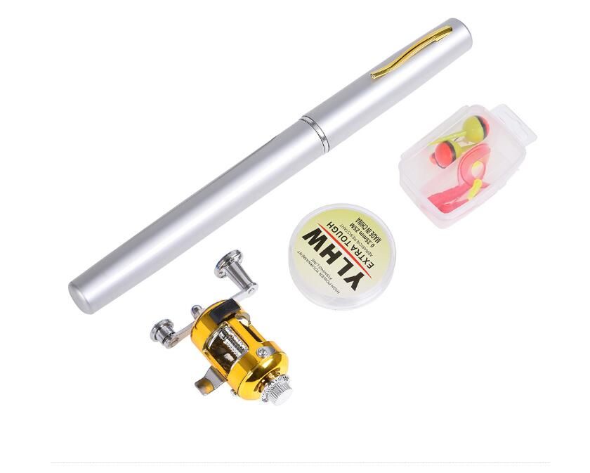 Pen Shape Folded Portable Pocket elescopic ni Fishing Pole Rod With Reel Wheel
