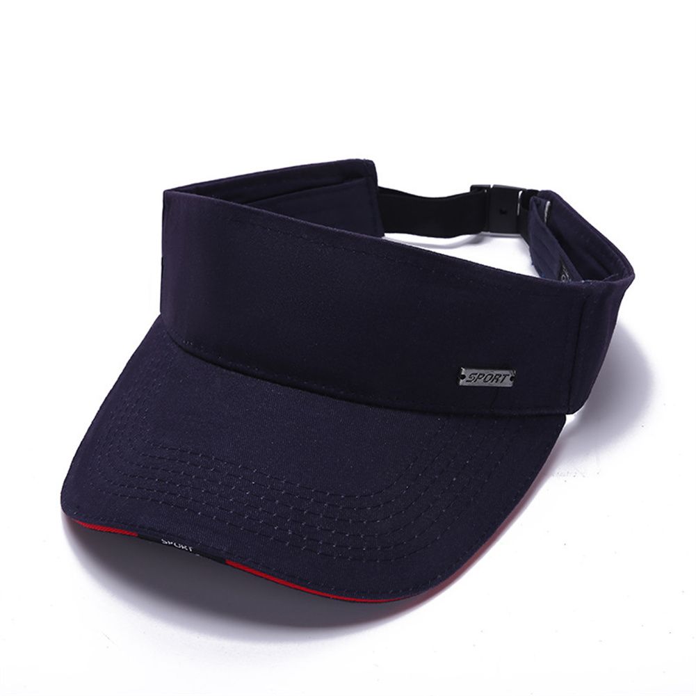 Unisex Sun Hat Outdoor Sports Sun Protection Visor Cap Cotton Wide Brim Breathable Solid Color Tennis Hat