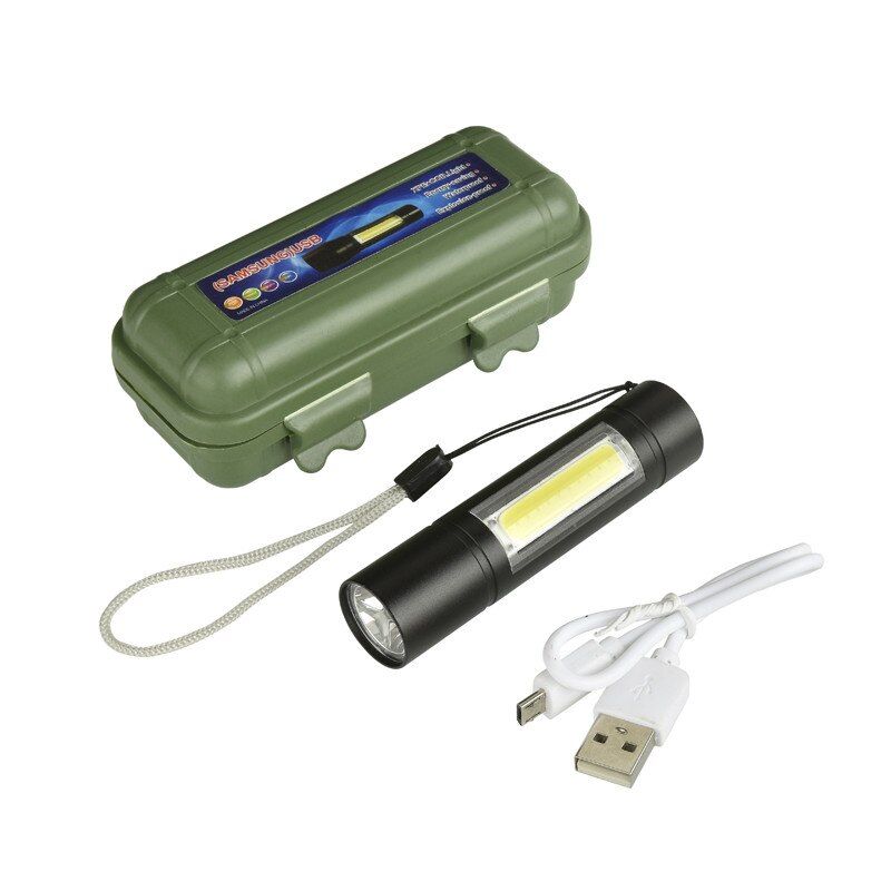 Geepas GP-009 COB Light Rechargeable Flashlight Torch LED USB Portable Torches 4 Modes Use Of LED Work Lighting Household Outdoor
