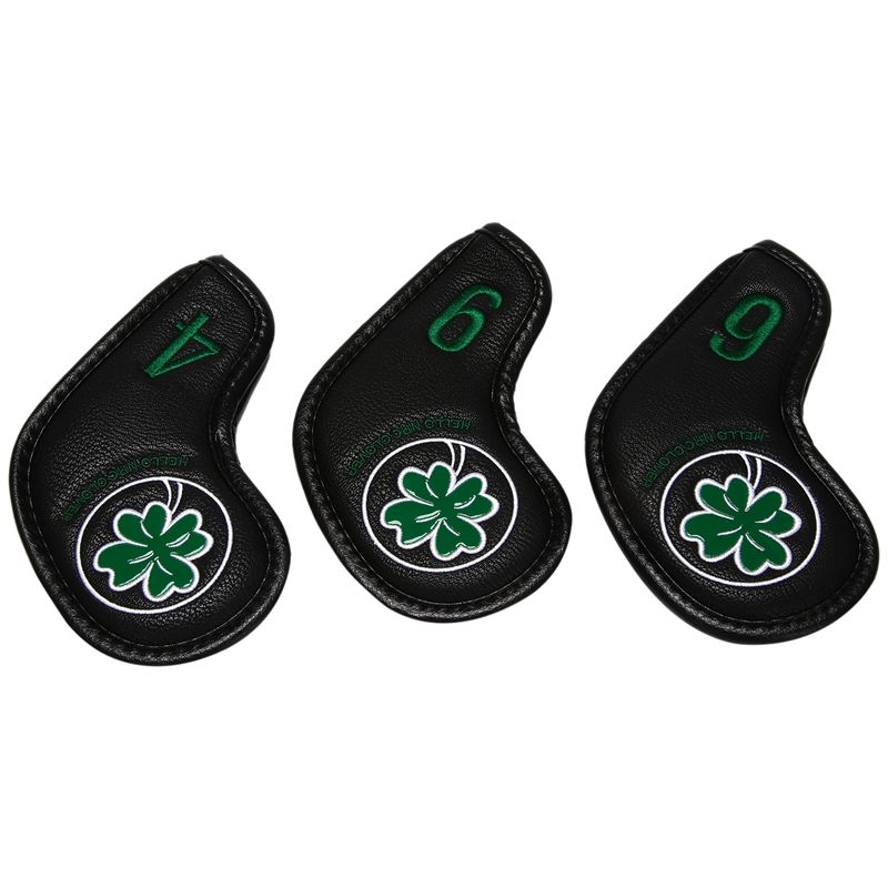 HELLO NRC Golf Iron Headcovers 9Pcs Protection Non-Slip Club Thick PU Golf Iron Head Covers