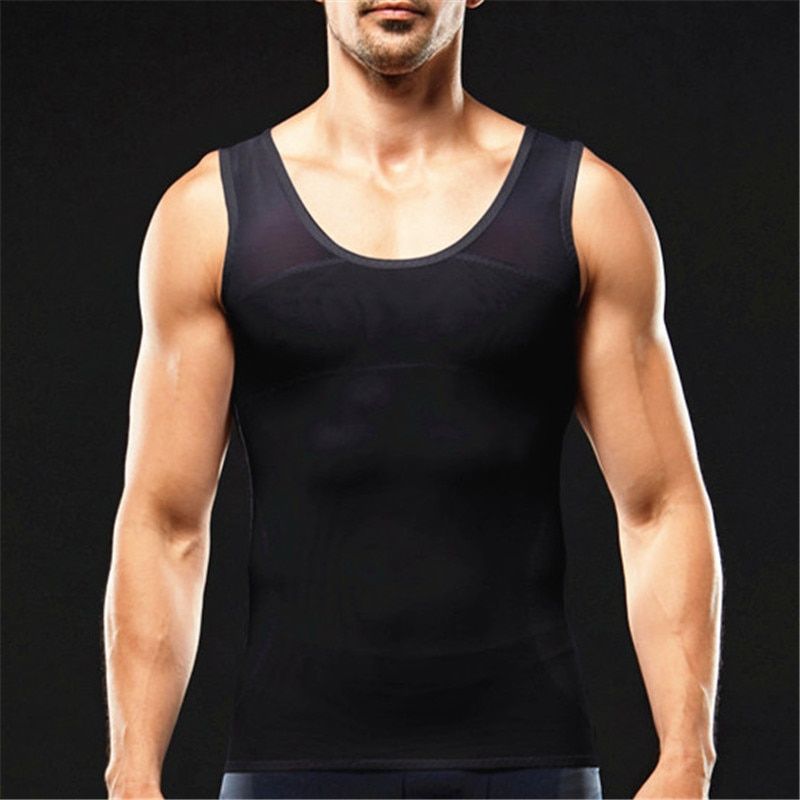 Gynecomastia Shapewear Men Boobs Control Body Shaper Back Posture Corrective Vest Sleeveless Slimming Abdomen Reduce Tank Tops