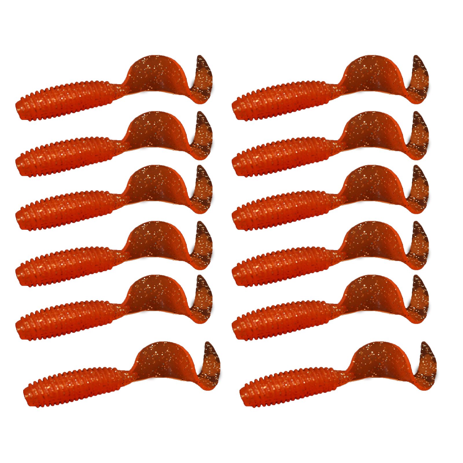 12Pcs 6cm Multi-color Artificial Curl Worm Soft Lure Bait Fishing Accessories