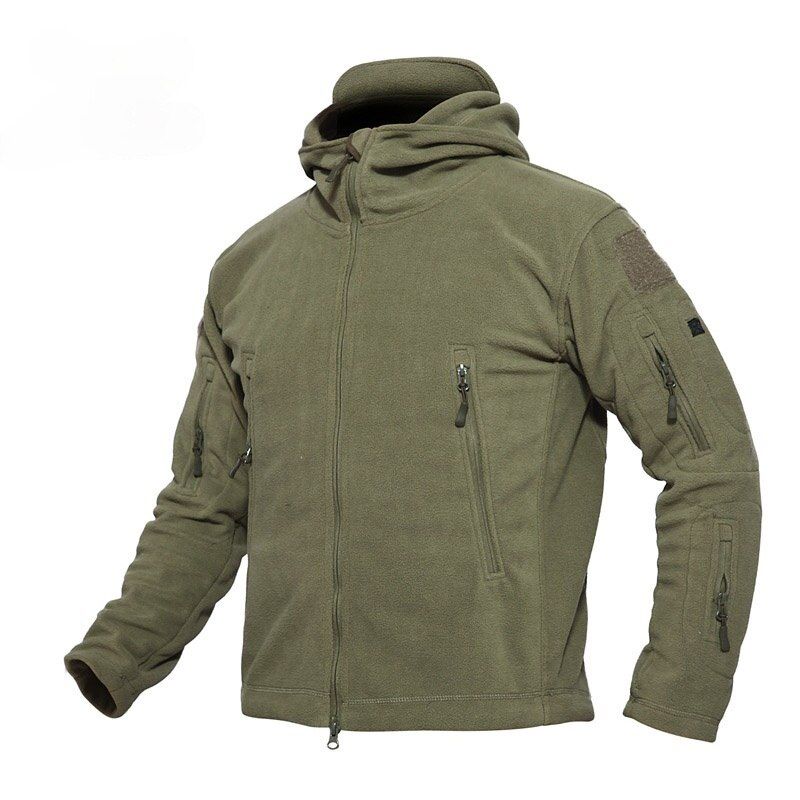 Spring Men Thermal  Jacket Male Outdoor Srt Soft Shell Coat Solid Long Sleeve  Camping Fleece Black Zipper