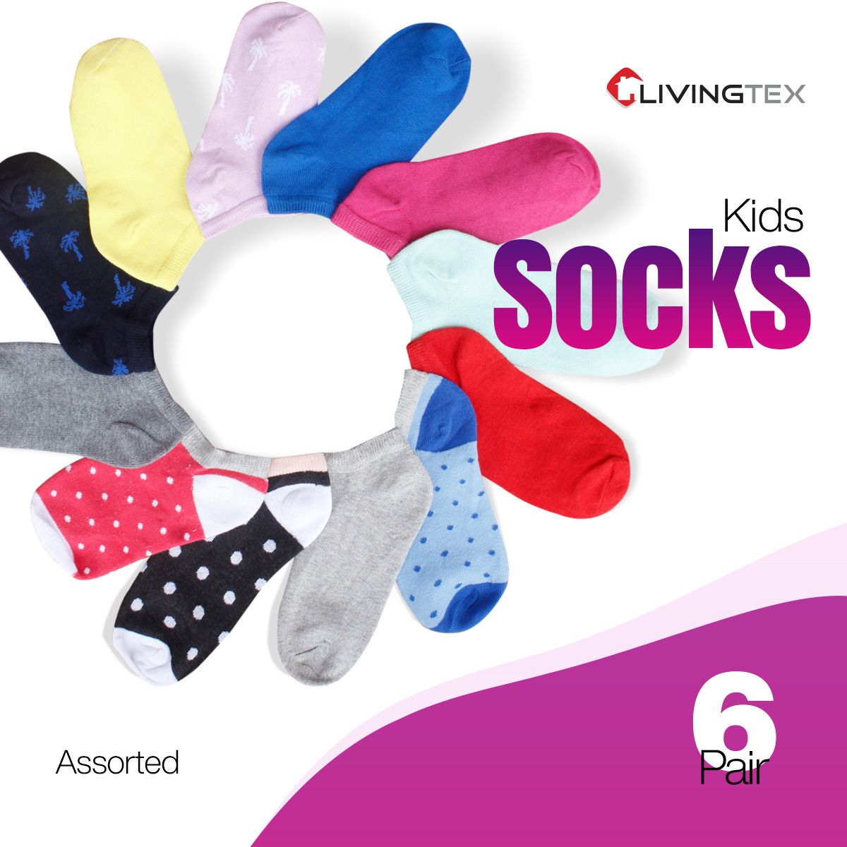 Socks/Moja 6 Pairs Kids Ankle Socks for Men/Women_Super comfortable & Moisture control_Multi color