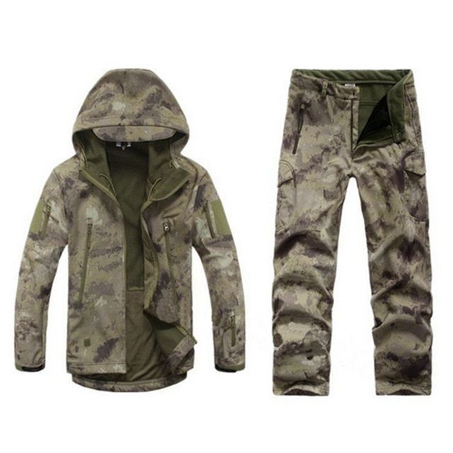 Outdoor Srts Waterproof Warm  Suits Men Winter Cycling  Camping Climbing Fleece Windproof Thermal Jackets Pants Set