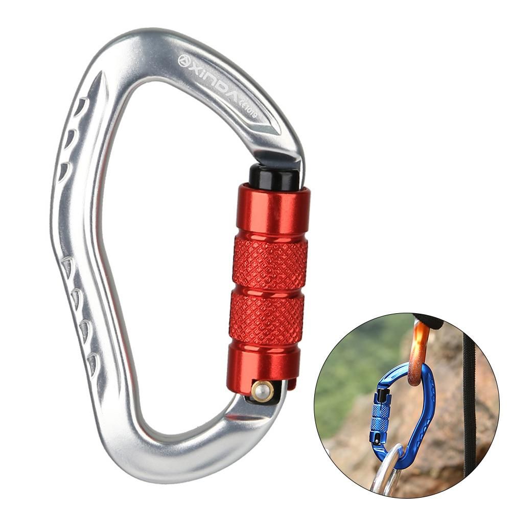 22KN Auto Locking Gate Carabiner Twist Locking Gate Carabiner Climbing Rappelling Canyoning Hammock D Shape Locking Clip