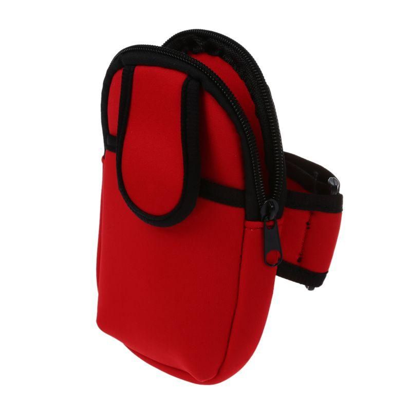 Soft MP3 Cell Mobile Phone Sport Armband Case Holder (Red)