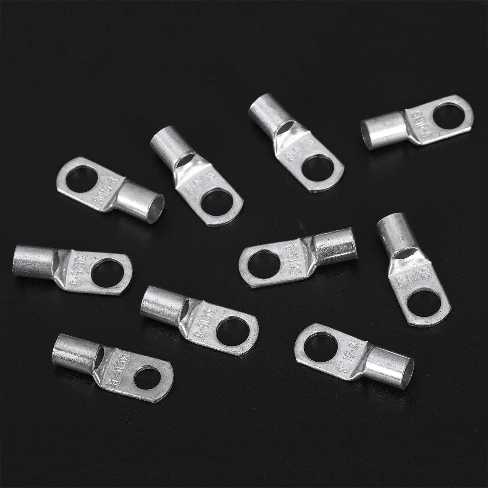 30 Pcs Copper Tube 16mm x 8mm Lug  Starter Cable Welding Crimp Terminal Ring