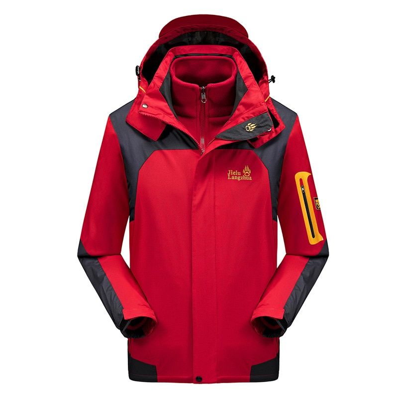 Men Women  Winter 3in1 M-6XL Outdoor Jackets Waterproof Camp Hike Climb Ski Fish Fleece Hood Euro Coat