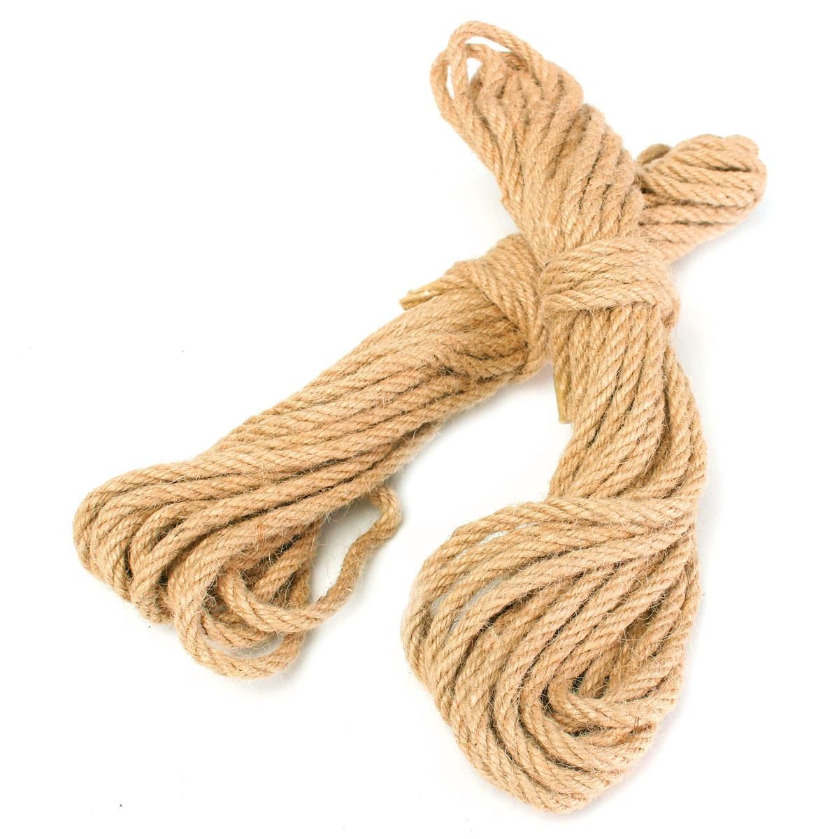 4Pcs 10M Twisted Burlap Jute Twine Rope Thick Natural Hemp Cord Sisal Rope 6mm -