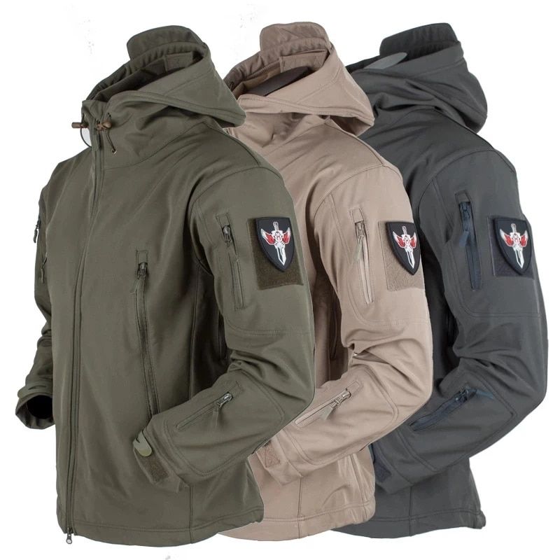 Outdoor Soft Shell Fleece Men And Women Windproof Waterproof Breathable Warm Hiking Camping Shark Leather Jacket