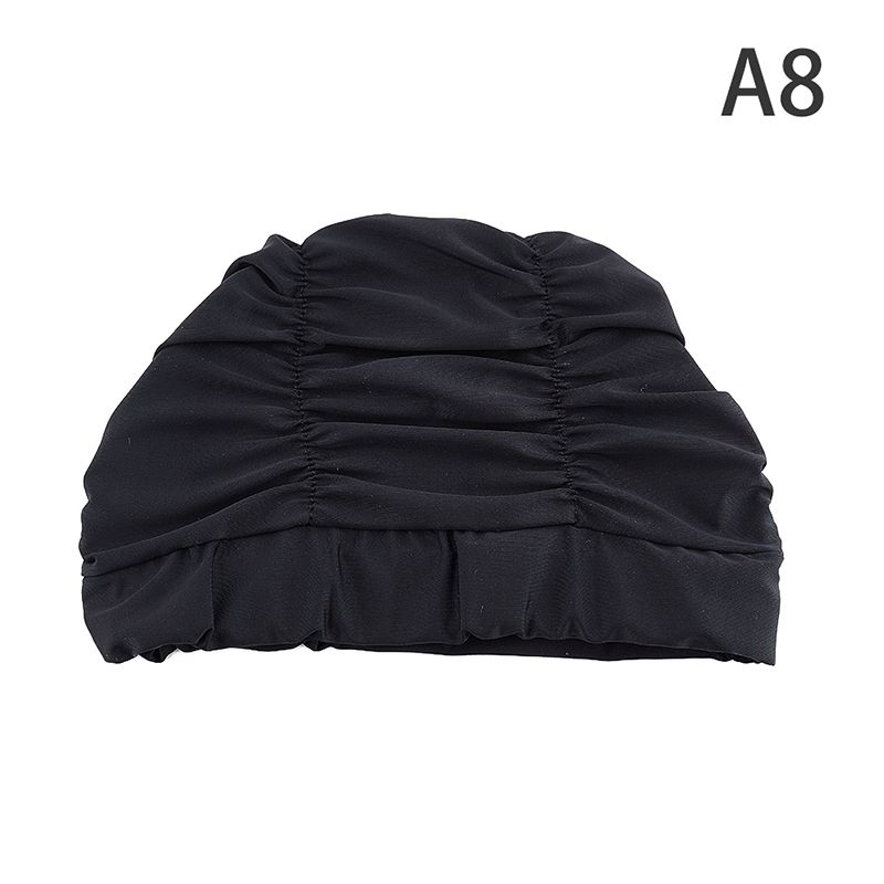 Lady long hair swim cap stretch drape bathing cap drape stretch sports swim hat