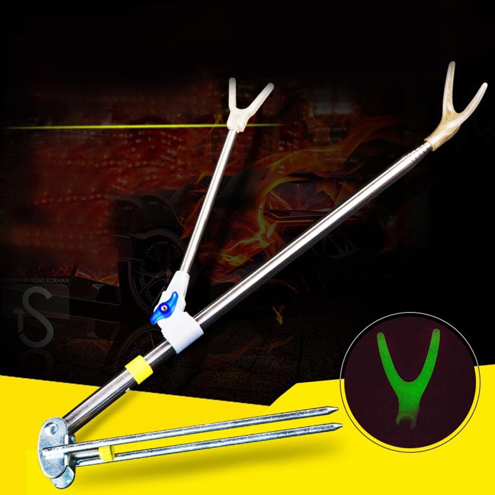 Yfashion Fishing Rod Bracket Portable Retractable Folding Stainless Steel Fishing Rod elescoping Holder