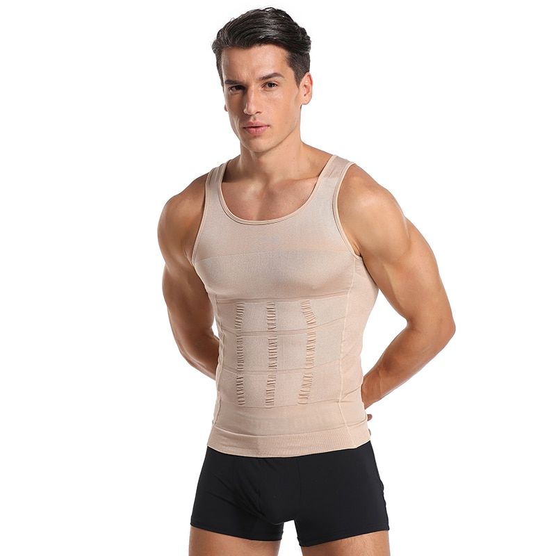 Flat Stomach Shaping Men Slimming Body Shaper Waist Trainer Vest Tummy Posture Shirt Back Correction Abdomen Tank Top Shaperwear