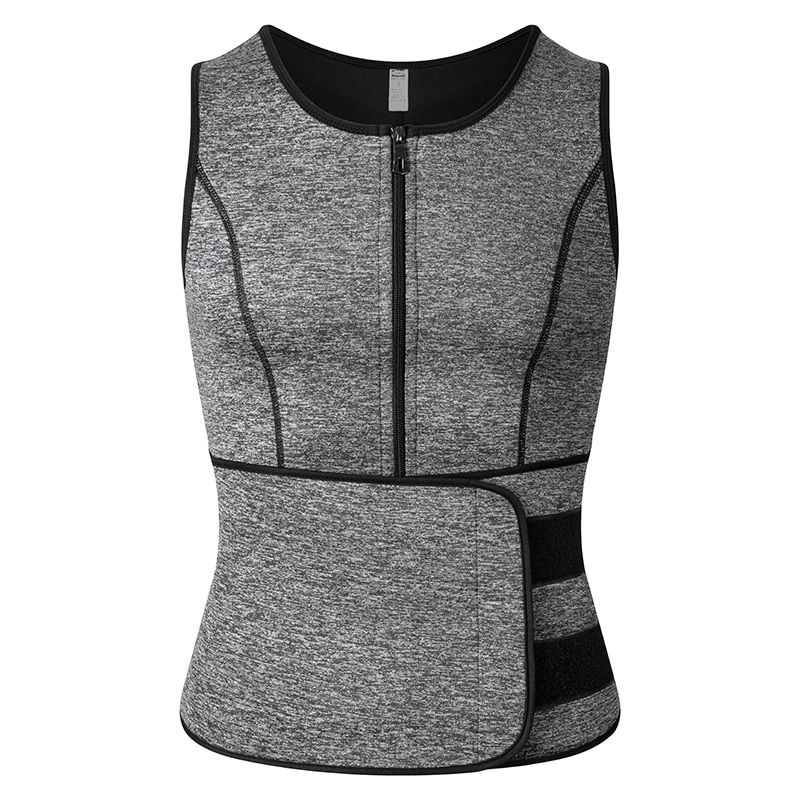 Mens Sauna Waist Trainer Corset Vest Sweat Suit 2 Tummy Control Belly Trimmer Slimming Belts Neoprene Workout Body Shaper