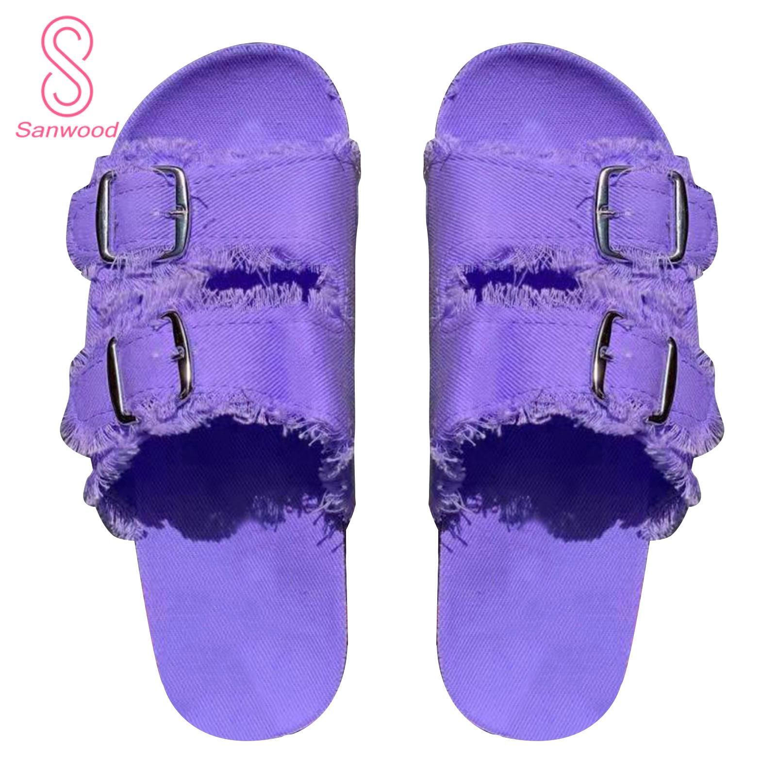 Beach Slippers Skin-friendly Double Buckle Waterproof Sandals