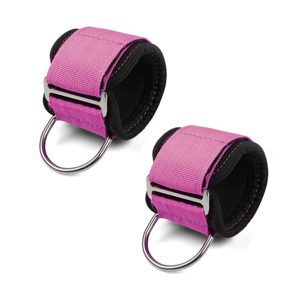 2Pcs Home Gym Fitness Adjustable Ankle Strap D-ring Attachment for Cable Machine hips legs strength running speed training tools