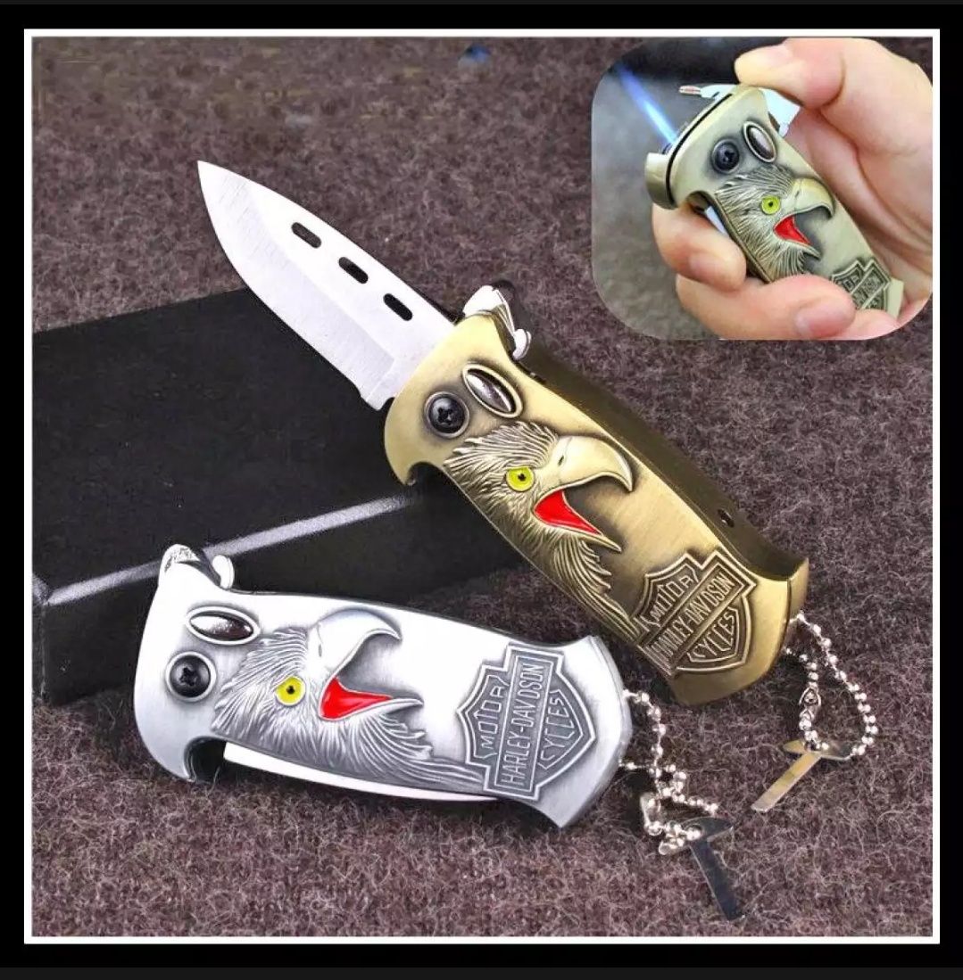 2 in 1 lighter Gas lighter with gear knlfe / tip ch.aku