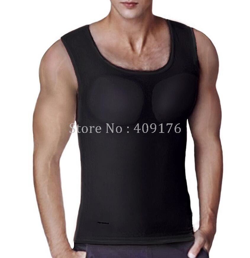 Men Padded Shaper Muscle Enhancers Top Male Fake Inserts Body Shaper Invisible Strong Chest Shirts Prayger 5353