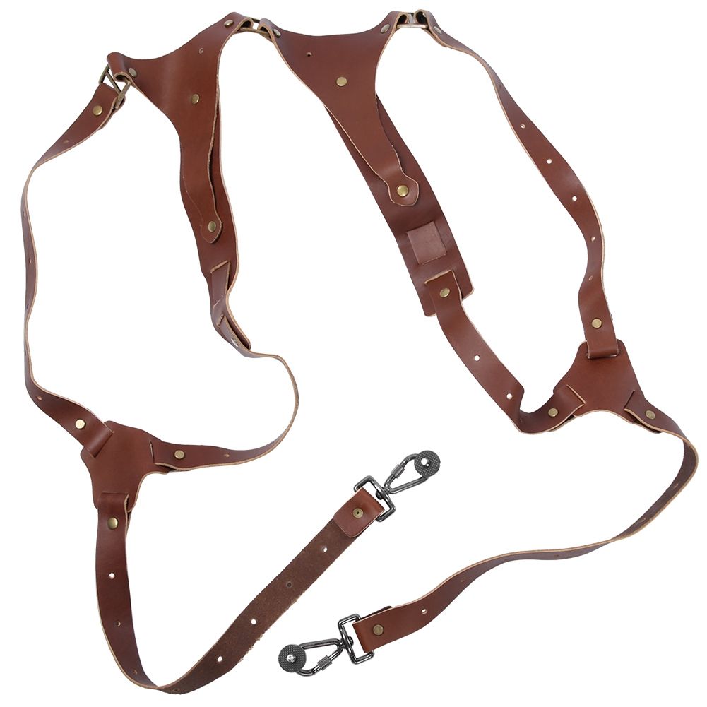 Camera Strap Double Shoulder Padded Leather Bag For Binocular Straps On