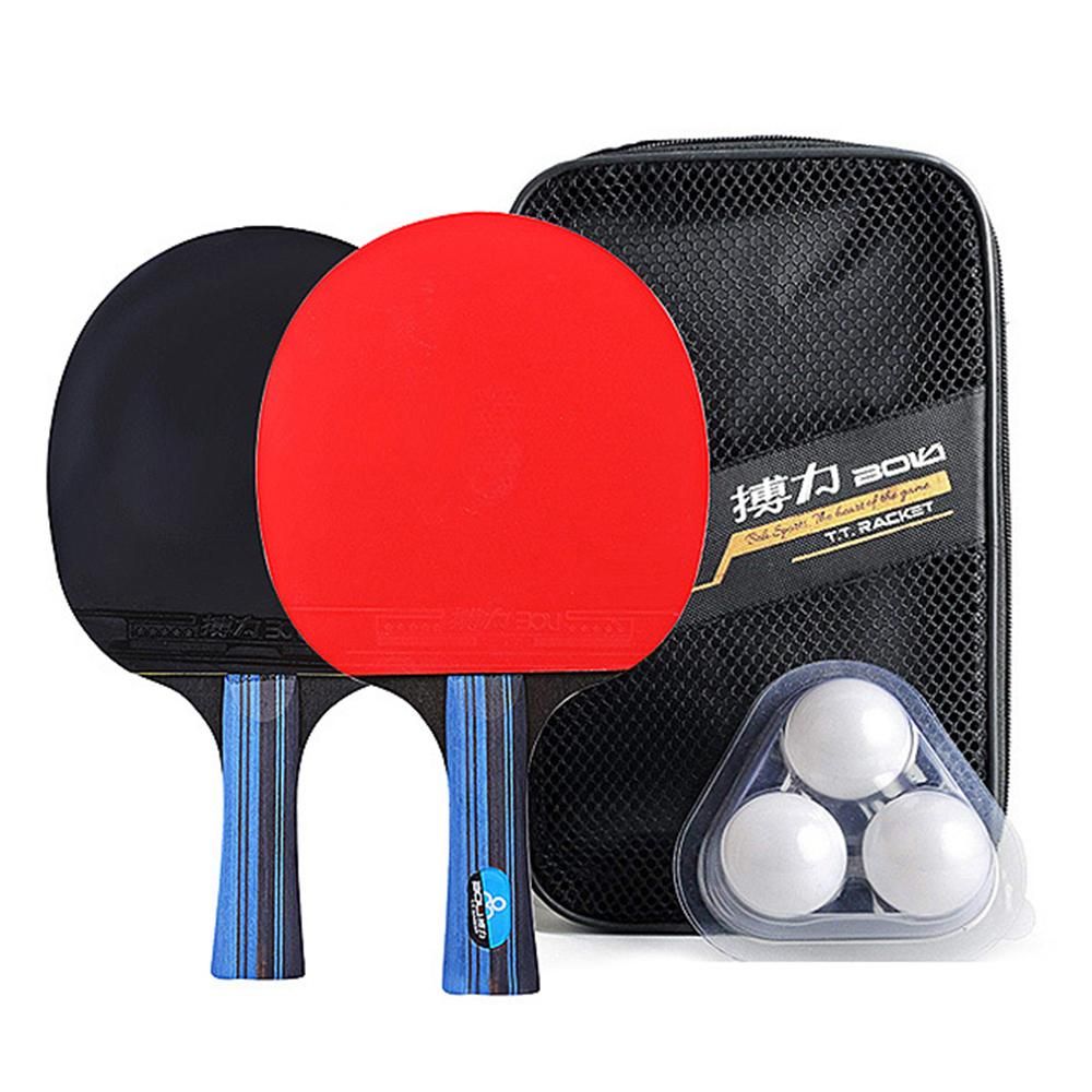 Table Tennis Racket Set 2 Ping Pong Paddles and 3 Ping Pong Balls Storage Pouch