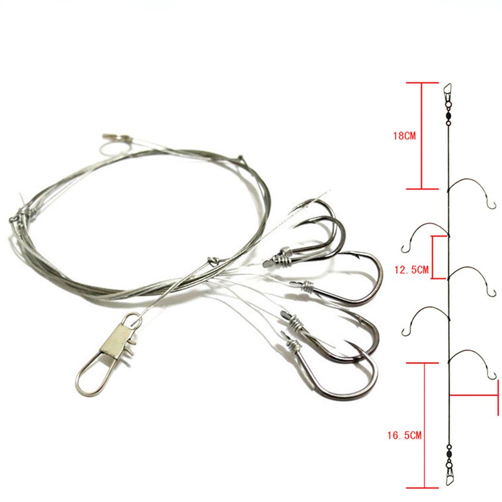 5 Pcs/set 5#-10# Fishing  Hooks Winding Bite Line Barbed Sea Fishing Hooks Fishing Lure Parts