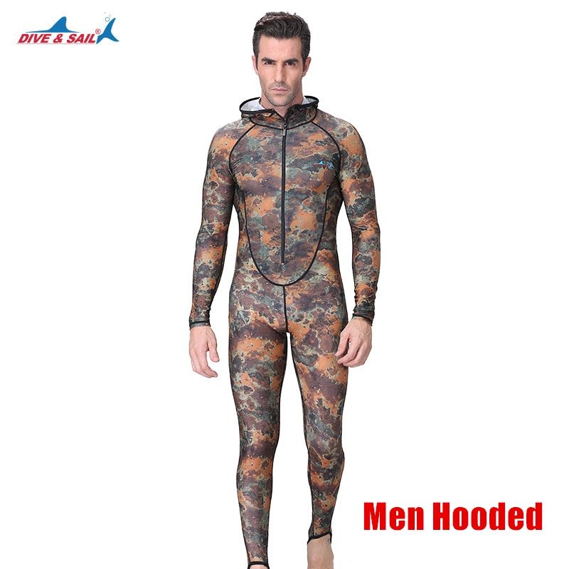 Men Women One Piece Lycra Wetsuit Skins Long Sleeve Spearfishing Diving Suit with  Pattern Anti UV Surf Suit