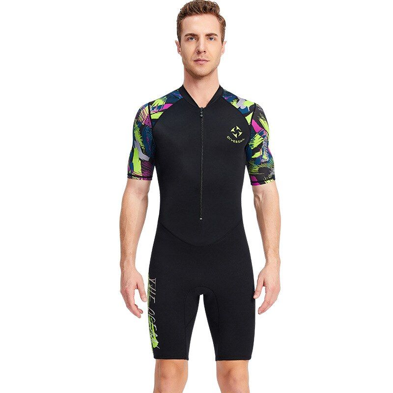 Men 1.5MM Scuba Neoprene Wetsuit One Piece Keep Warm Surfing Snorkeling Diving Equipment Jellyfish Clothing Long Sleeve SwimSuit