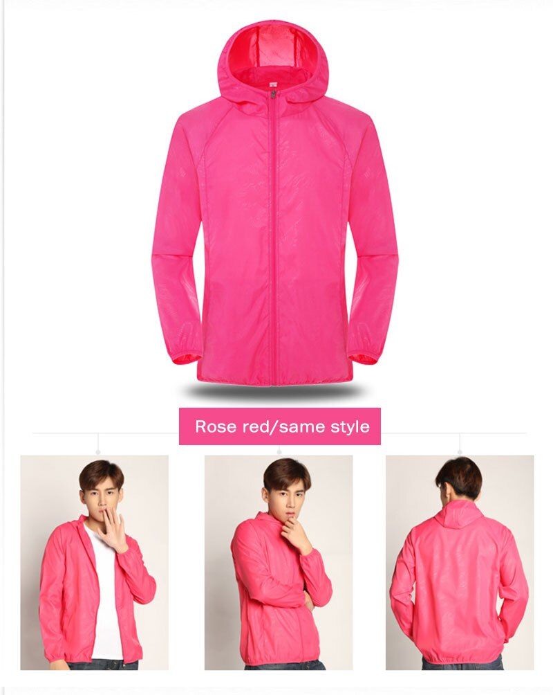 Summer Outdoor Men Women Waterproof Sports Sun Protection Clothing Breathable Skin Windbreaker Camping Fishing Sunscreen Jacket