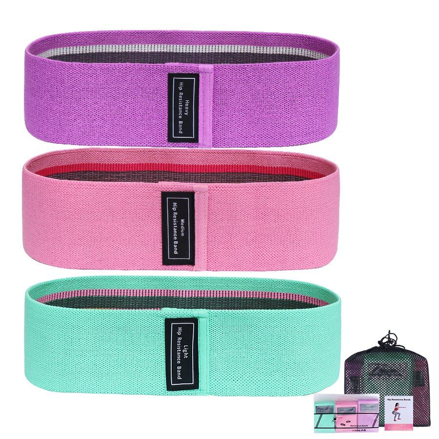 3pcs Cloth Leg Butt Exercise Band Booty Workout Resistance Band Elastic Strength Squat Hip Band Fitness Gym Workouts Equipment