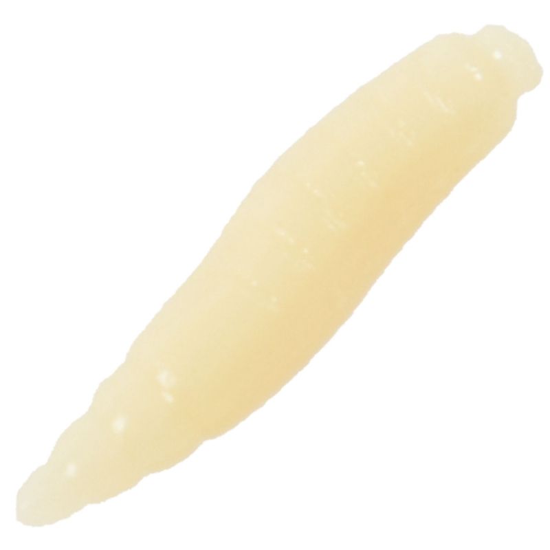 50Pcs 2cm Fishing Lure Maggot Grub Soft Baits Worms Ivory