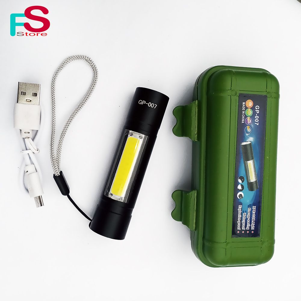 Mini USB Flashlight Rechargeable LED Torch Lamp Torch Light with USB Cable