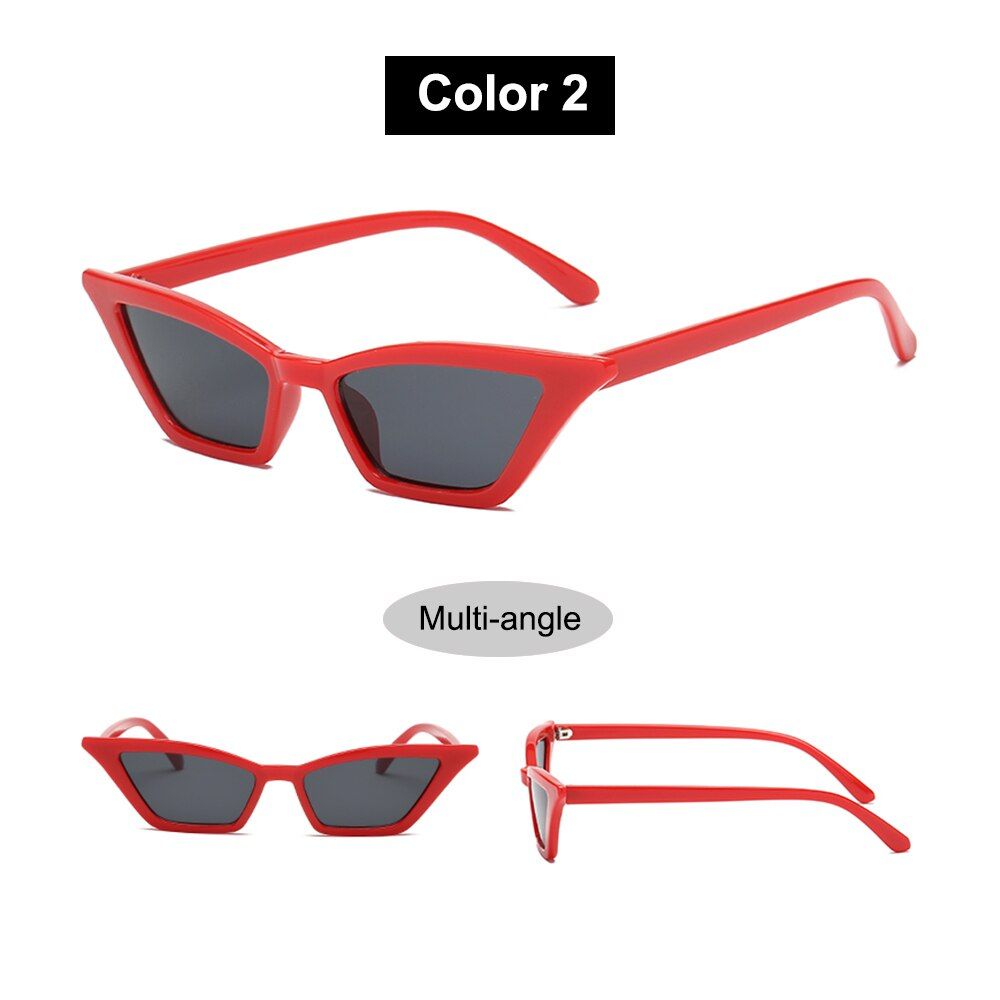 Sunglasses Women Luxury Triangle/Square Retro Small  Eye Cycling Glasses UV400 Shades Sunglasses Colorful Eyewear