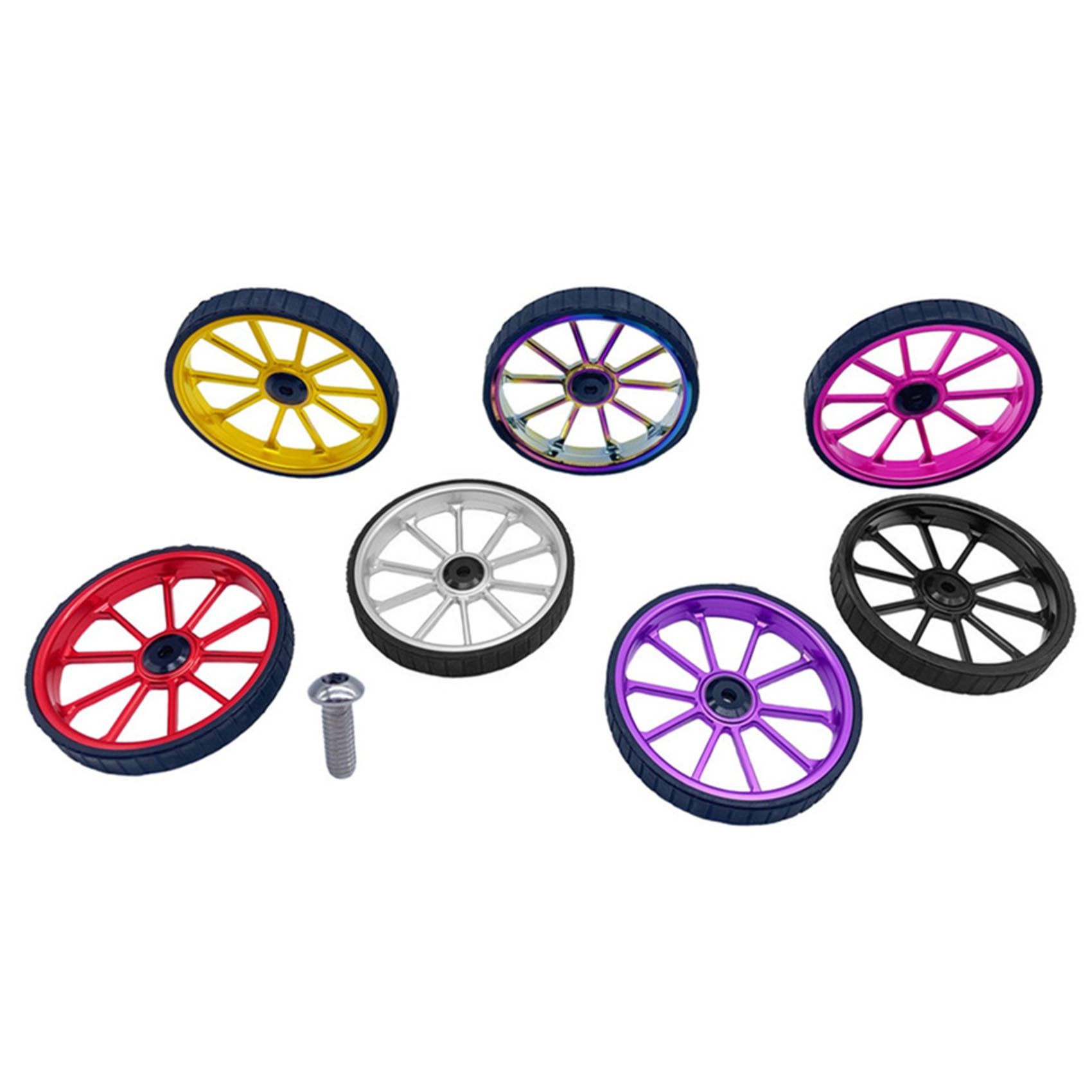 Folding Bike Easy Wheel for Brompton/Birdy Aluminum Alloy CNC Easywheel Ultra Sealed Bearing Push Wheels,Red