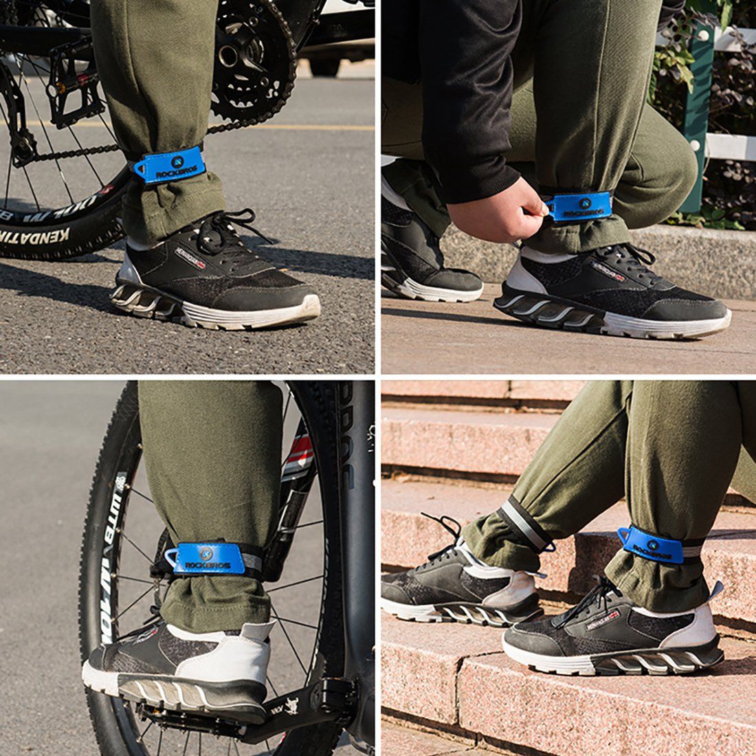 ROCKBROS Bicycle Trousers Belt Outdoor Sports Sweatband Foot Safety Ankle Support Protect for Cycling Running