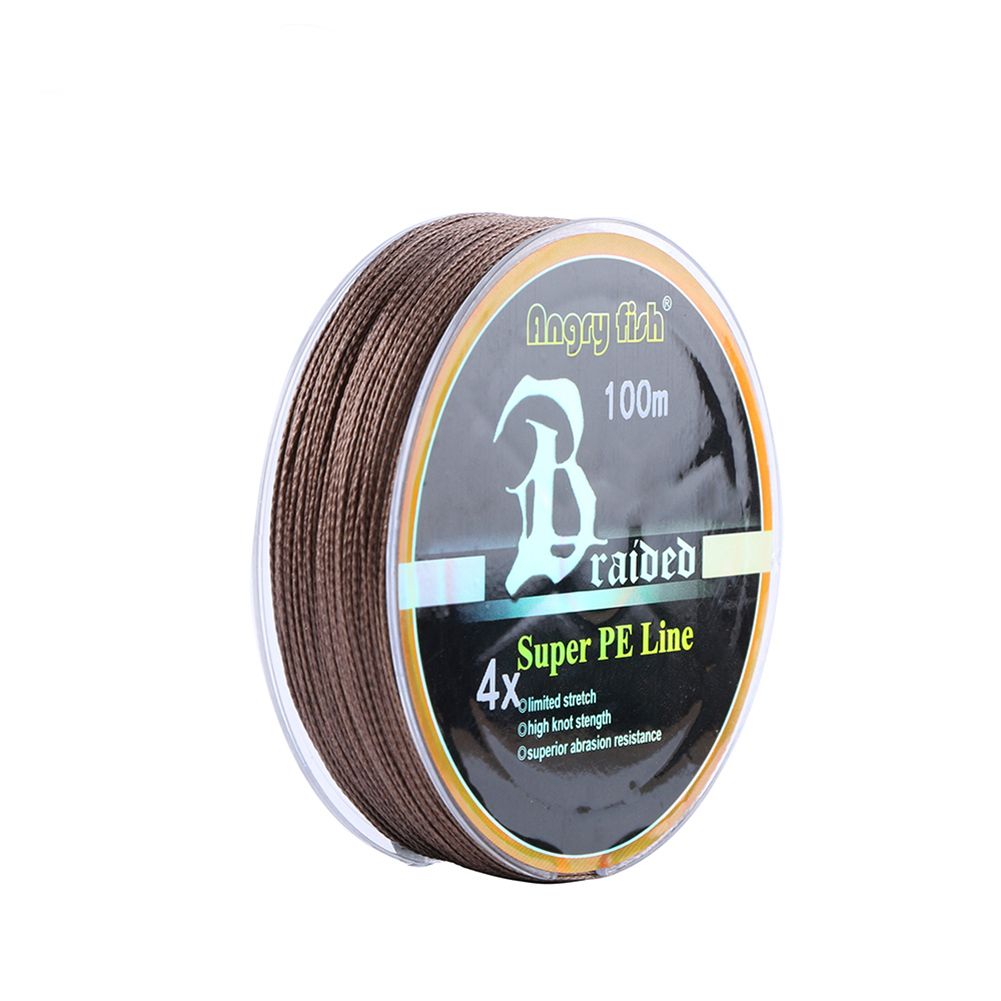 Yfashion ANGRYFISH Diominate PE Line 4 Strands Braided 100m/109yds Super Strong  10LB-80LB Brown